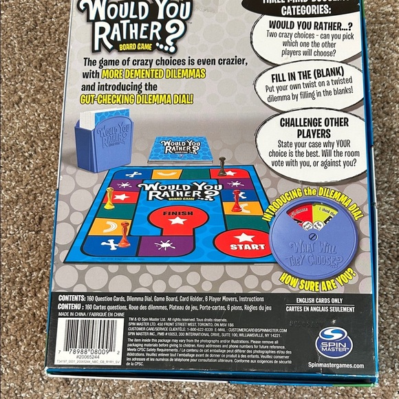 Would You Rather? Board Game - Blue party game teens/adults like new never used - Picture 3 of 6